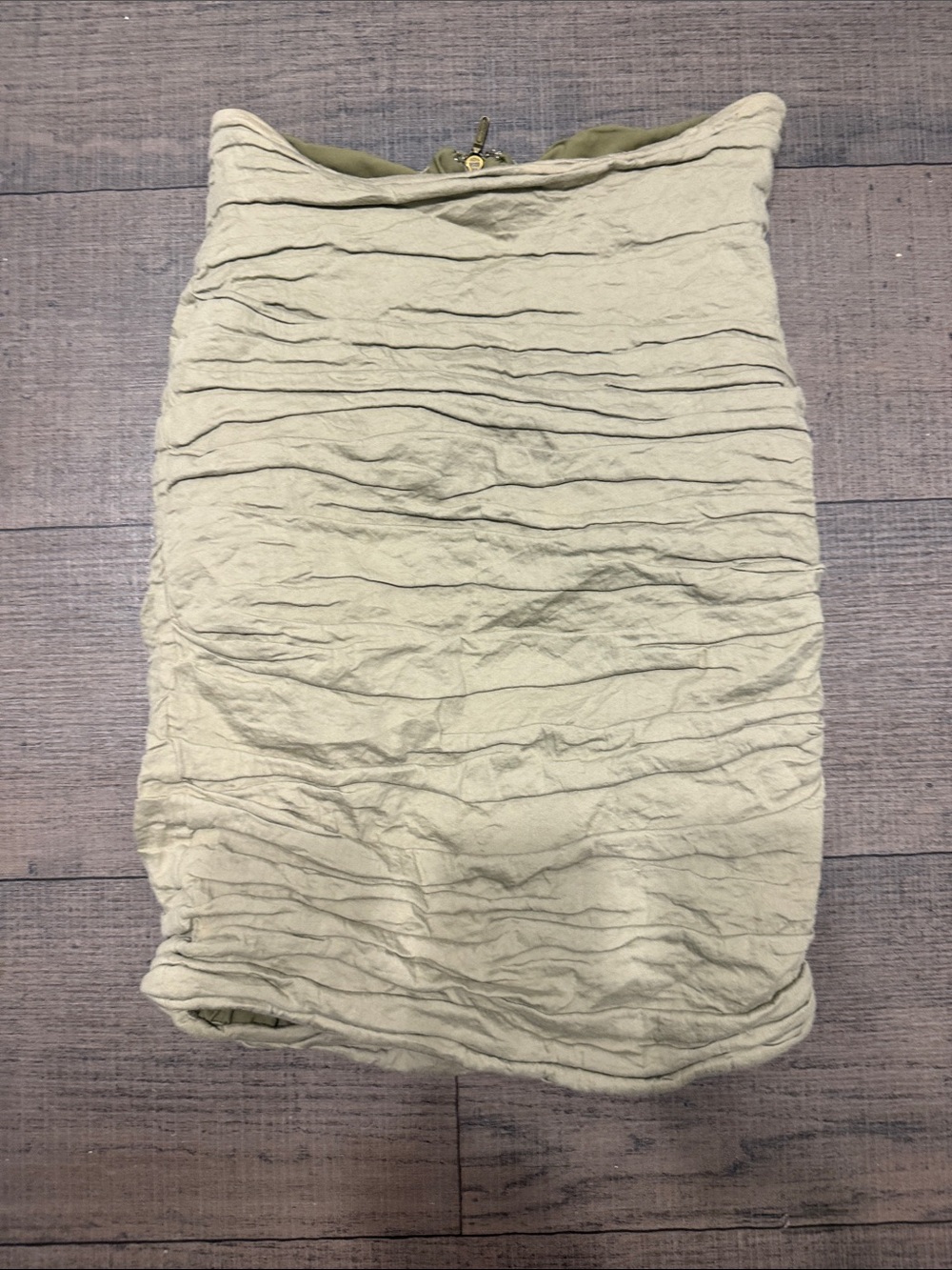 Nicole Miller Light Olive Ruched Pencil Skirt
